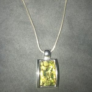 Iridescent Pendant Sterling Silver Necklace